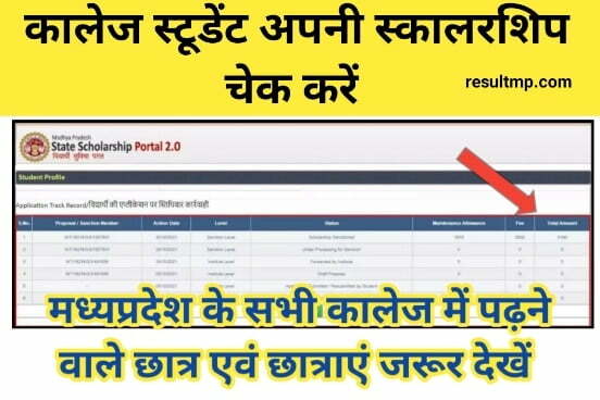 MP College Scholarship Status Check 2023