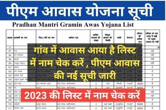 PM Awas Yojana Village List 2023